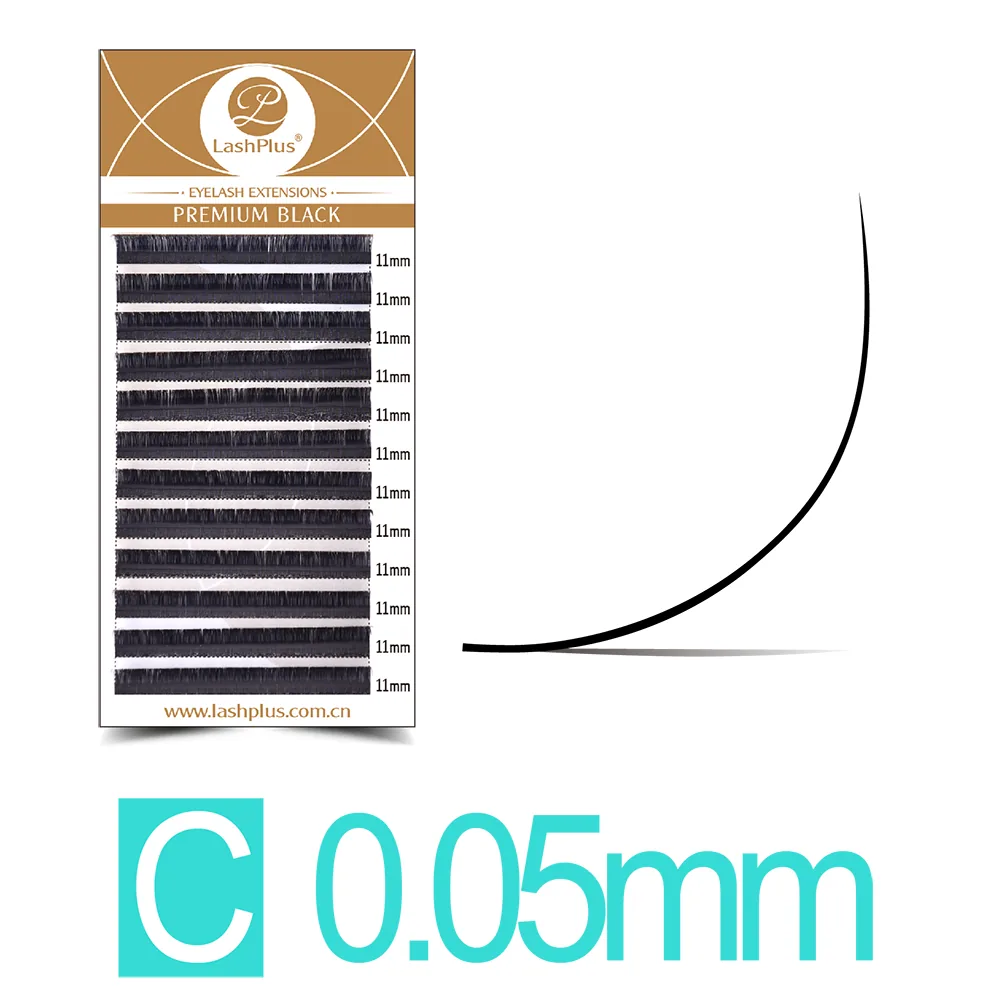 0.05mm C curl volume lash extension tray, 12 rows, Korean PBT — LashPlus