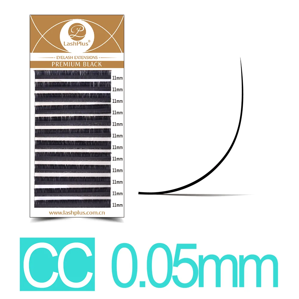 0.05mm C+ curl volume lash extension tray, 12 rows, Korean PBT — LashPlus